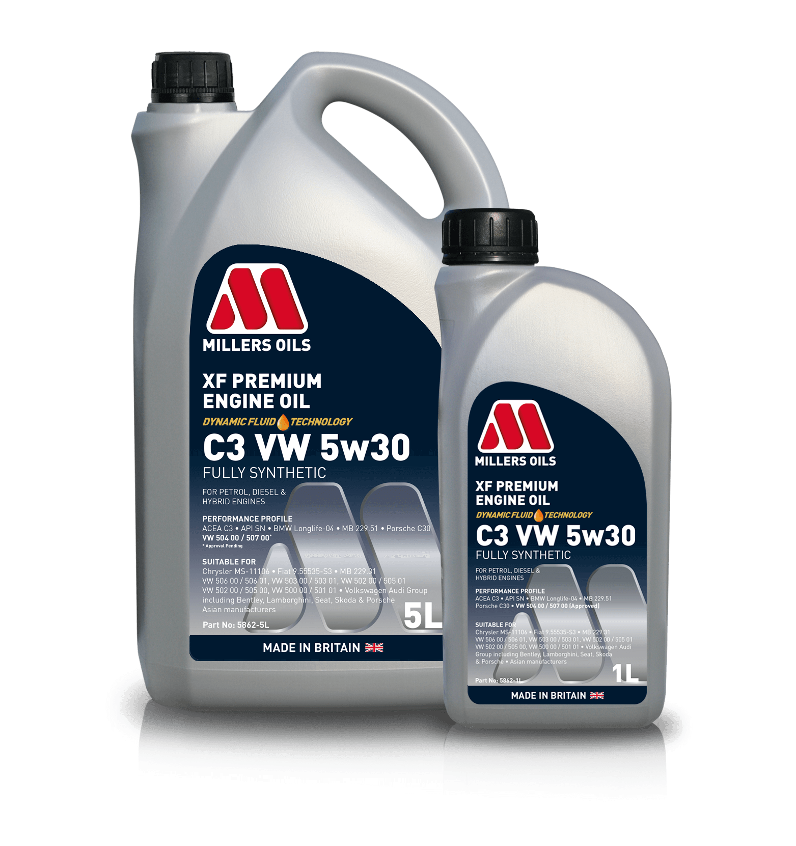 XF Premium Engine Oil C3 VW 5w30 - Millers Oils