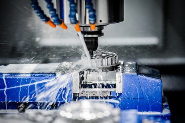 Industrial machine in use