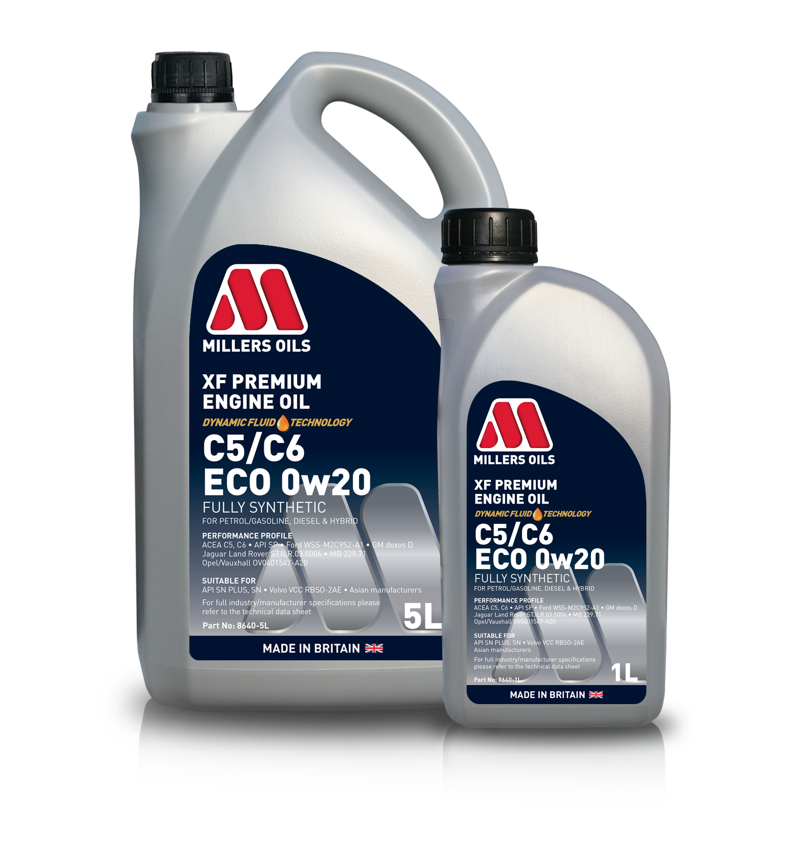 Packshots of XF C5/C6 ECO 0w20 grouped