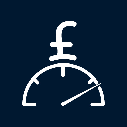 Icon of a gauge with a pound sign above